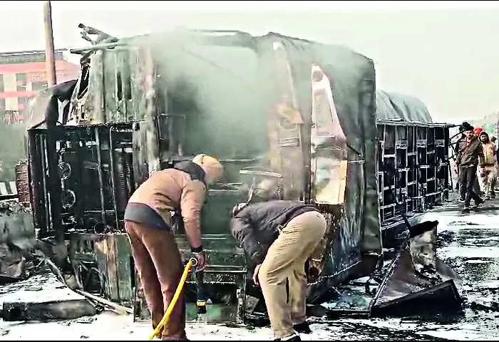 Tanker Overturns, 12k Litres Of Petrol, Diesel Burst Into Flames | Ludhiana News – Times of India