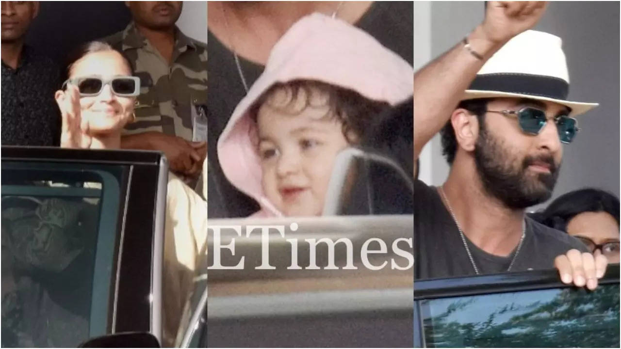 Ranbir Kapoor and Alia Bhatt spotted with daughter Raha at the airport | Hindi Movie News – Times of India