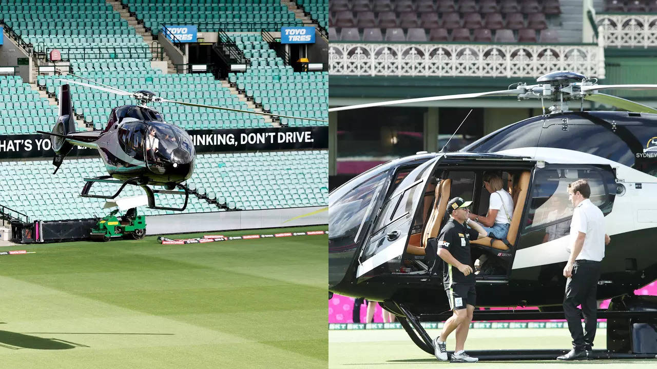 WATCH: David Warner arrives in a helicopter on the SCG | Cricket Information – Occasions of India