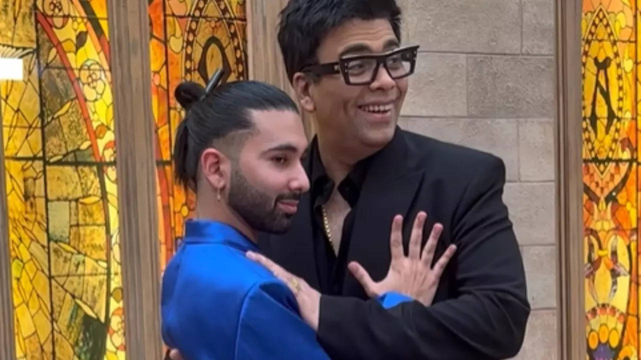 Watch: Orry teaches Karan Johar his signature pose |