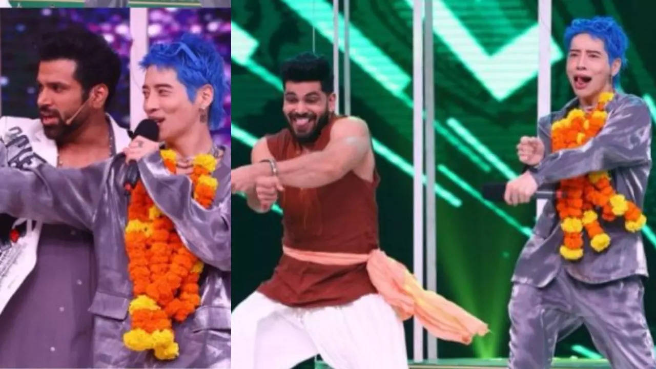 Shiv Thakare, Shoaib Ibrahim teach 'baarati' dance moves to K-Pop idol Aoora