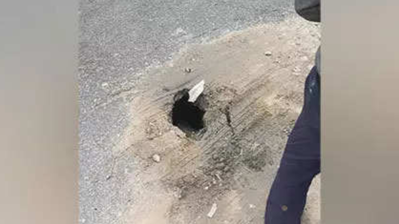 Delhi: Road cave-in disrupts traffic flow near DND Tollbooth | Delhi News – Times of India