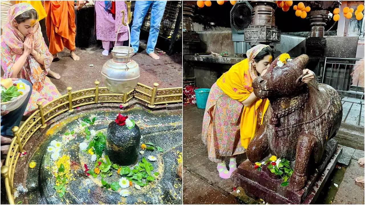 Sara Ali Khan visits Grishneshwar Jyotirlinga temple, gives prayers to the holy shrine of Lord Shiva | Hindi Film Information