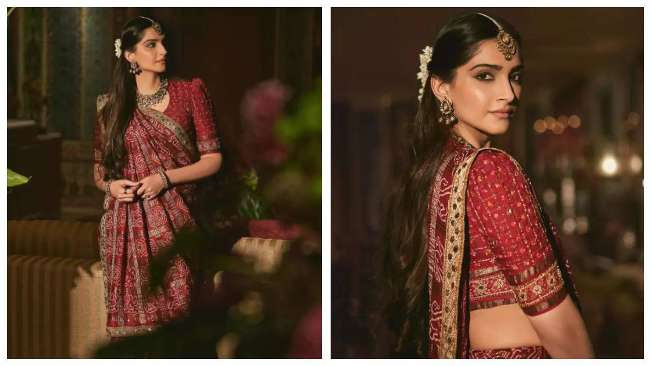 Sonam Kapoor shares deets about her red badhani saree; reveals it is her mom Sunita Kapoor’s 35-year-old gharchola | – Times of India