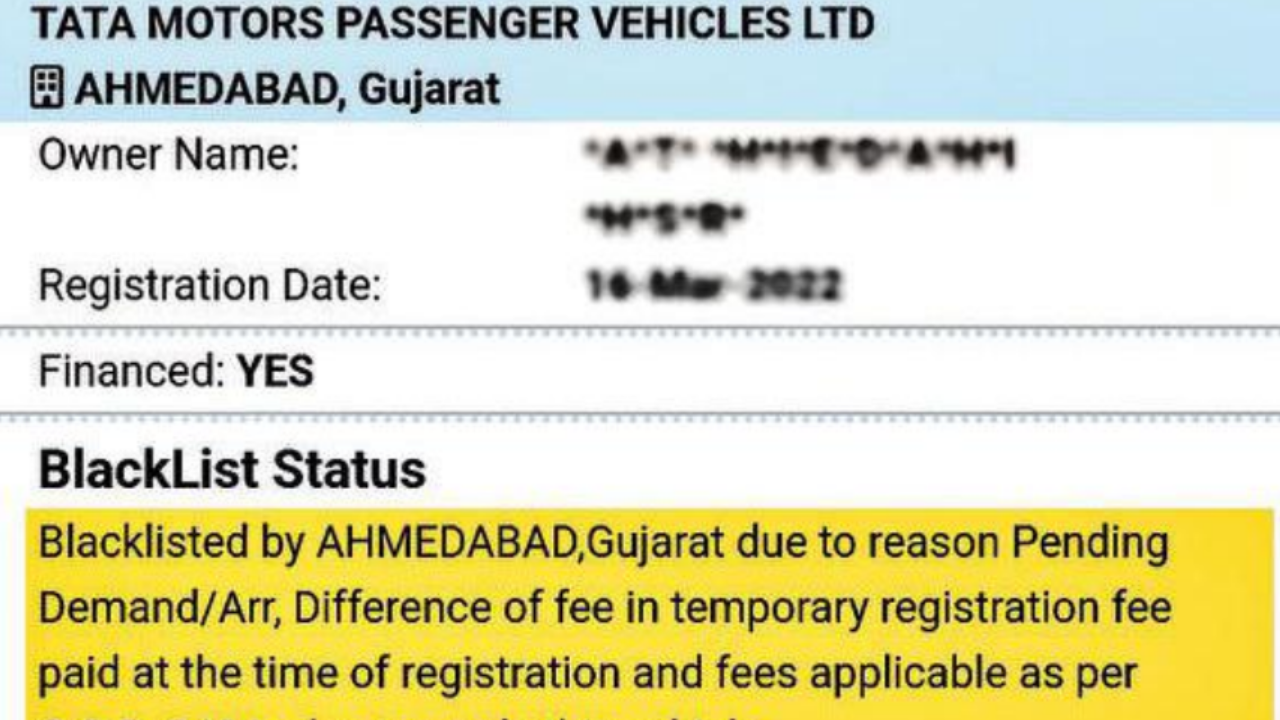 Blacklisted: 10 lakh vehicles pay price for Gujarat transport dept’s mistake | Ahmedabad News – Times of India