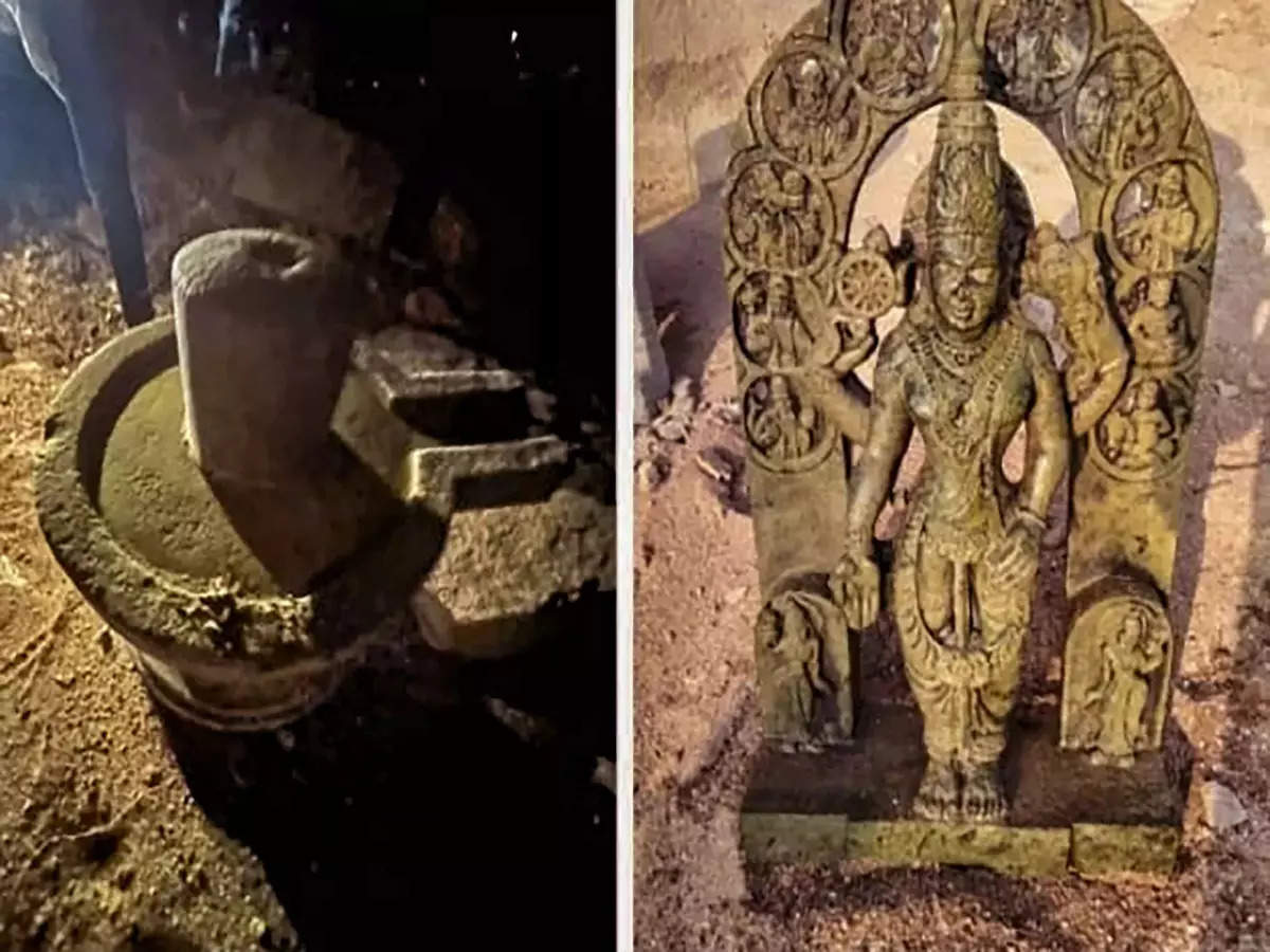 Karnataka: Centuries-old Hindu religious artefacts discovered from Krishna riverbed