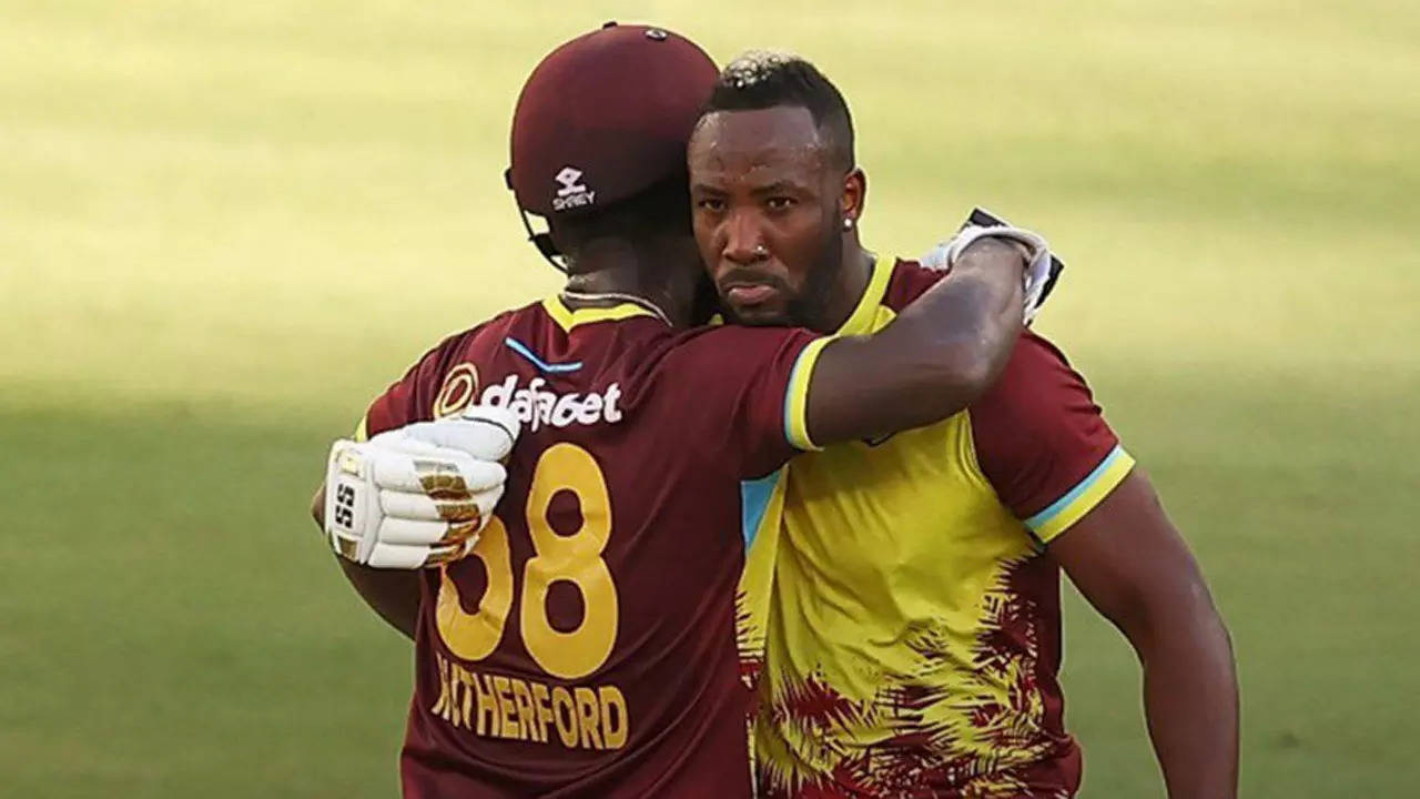 Andre Russell and Sherfane Rutherford. (Cricket West Indies Photo)
