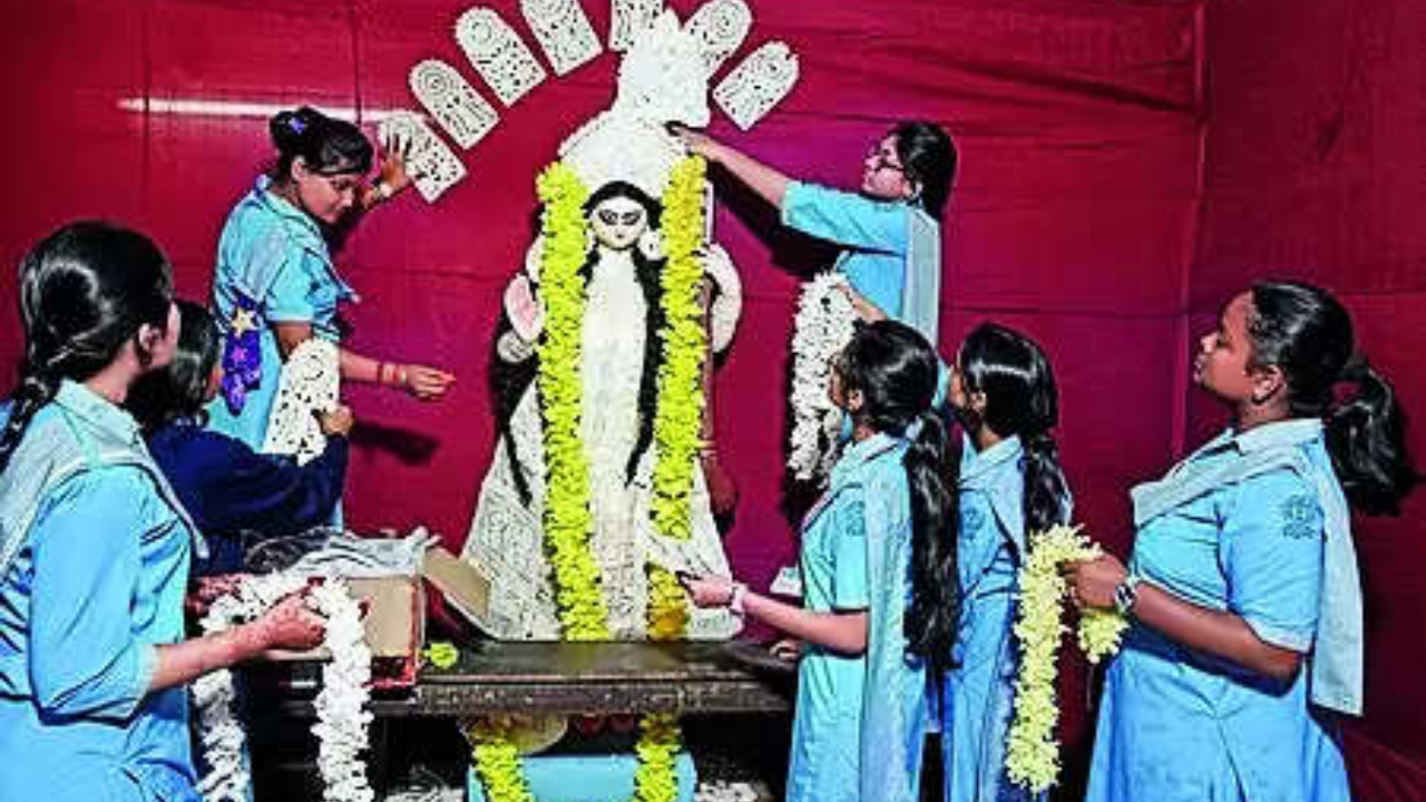 Muslim students organize Saraswati pujas in Kolkata schools | Kolkata News – Times of India