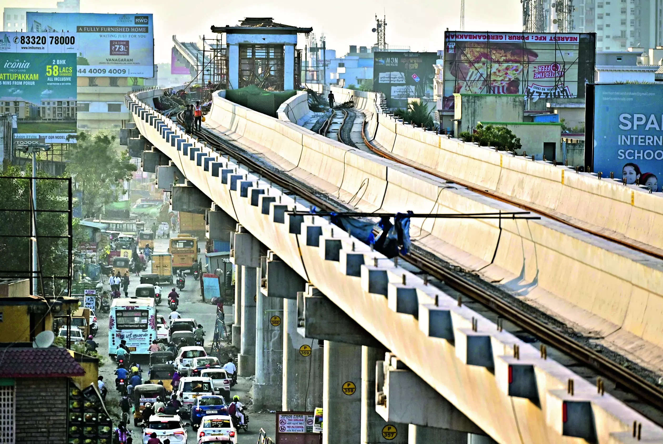 Track-laying begins on Porur-Poonamallee stretch in Chennai | Chennai News – Times of India