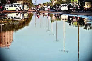 Waterlogging on road worries citizens in Pal