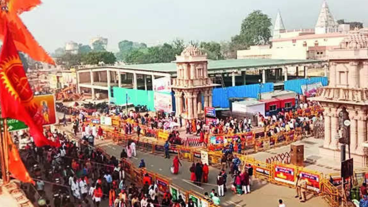 Catch glimpse of Ram temple garbha griha on LED screens | Lucknow News – Times of India