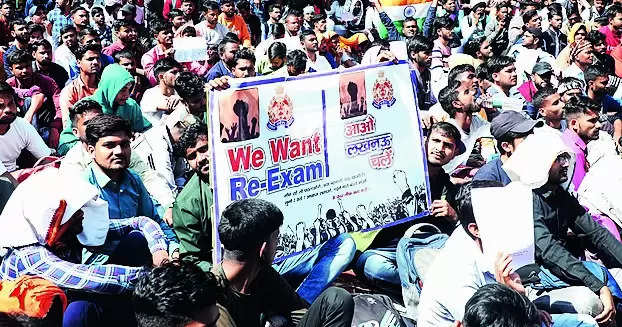 FIR filed in UP police constable recruitment paper leak case; protest staged | Lucknow News – Times of India