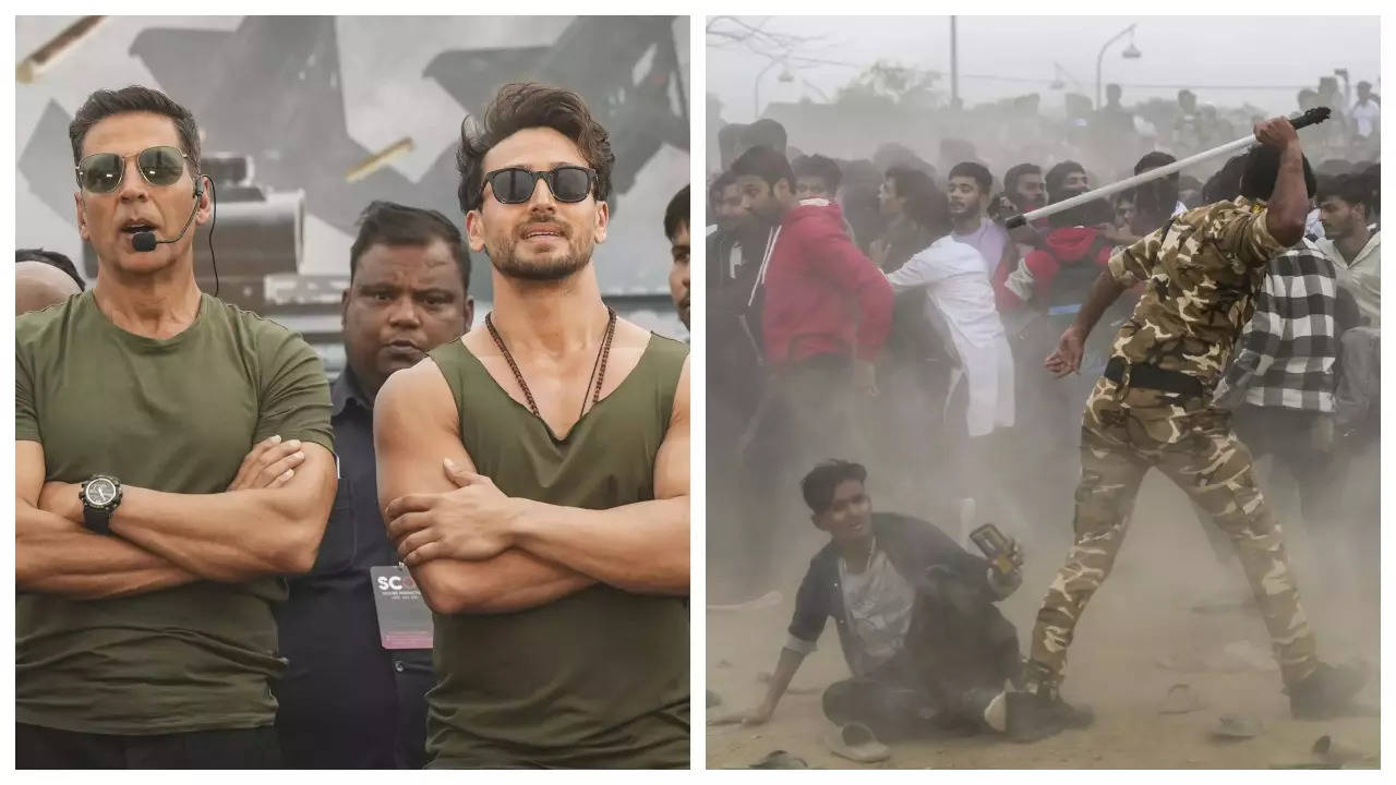 Followers lathi-charged at Akshay Kumar and Tiger Shroff’s occasion after stampede breaks out amidst frenzy – VIRAL VIDEO |