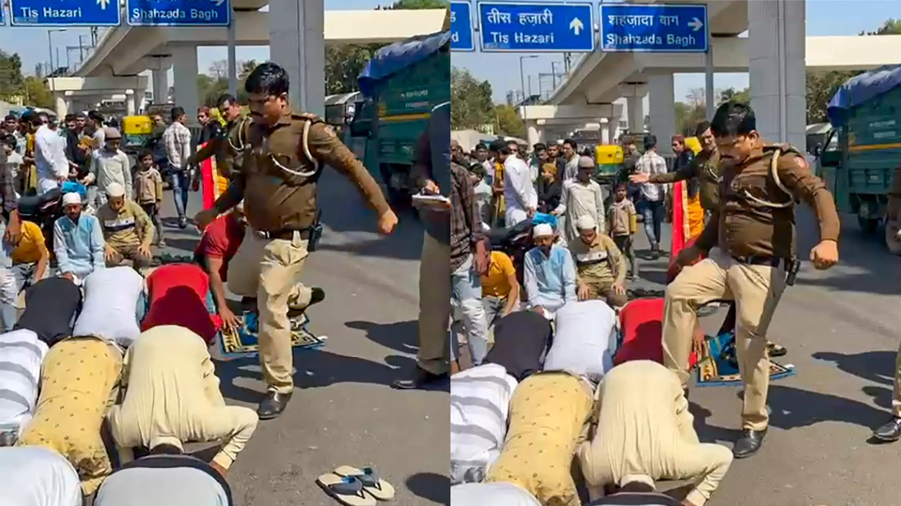 Delhi cop kicks people offering namaz in Inderlok, suspended