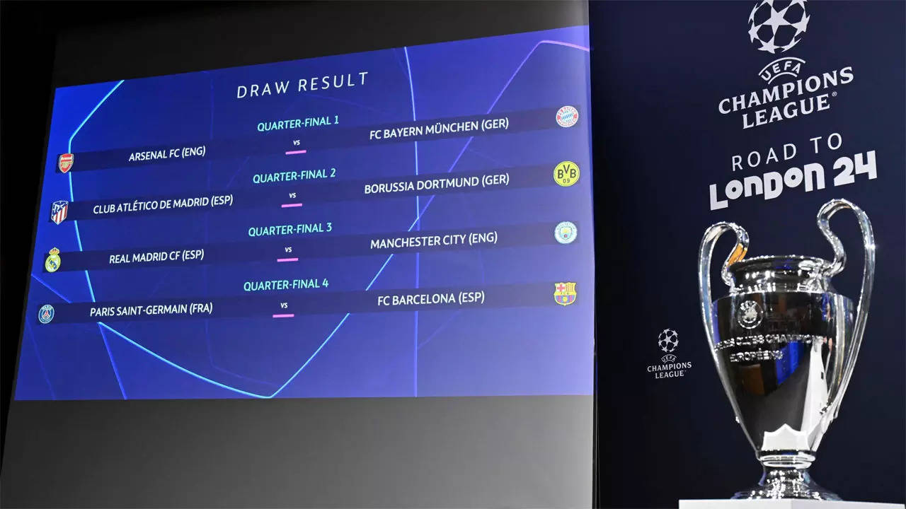 City draw Real in Champions League quarters, Barca face PSG