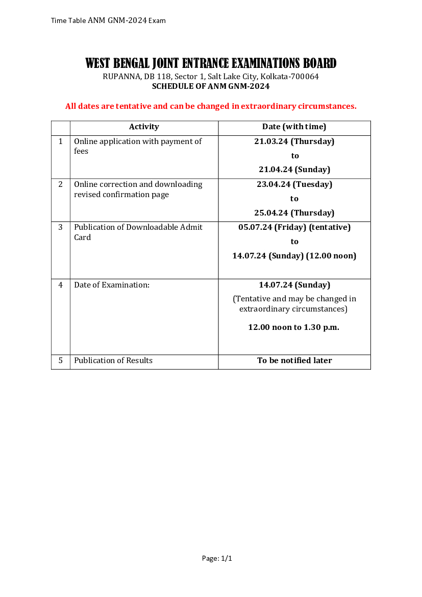 WBJEEB Opens Applications for ANM & GNM 2024 Admissions at wbjeeb.in