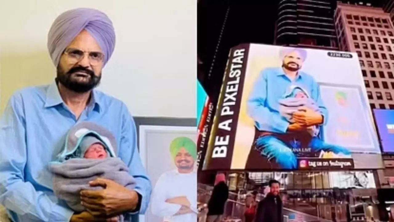 Sidhu Moose Wala’s baby brother, father feature on Times Square billboard | Chandigarh News