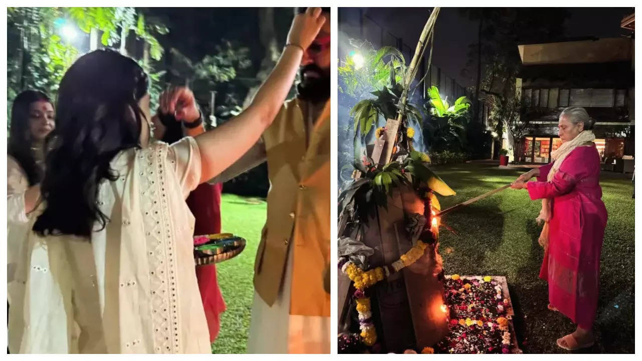 Amid rumours of feud, Aishwarya Rai celebrates Holika dahan with Jaya Bachchan and family - See photos
