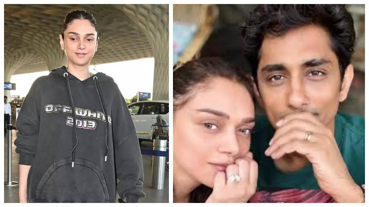 Aditi Rao Hydari says ‘Nahi hui hai’ after paparazzi congratulate her on her marriage with Siddharth at airport – WATCH video |
