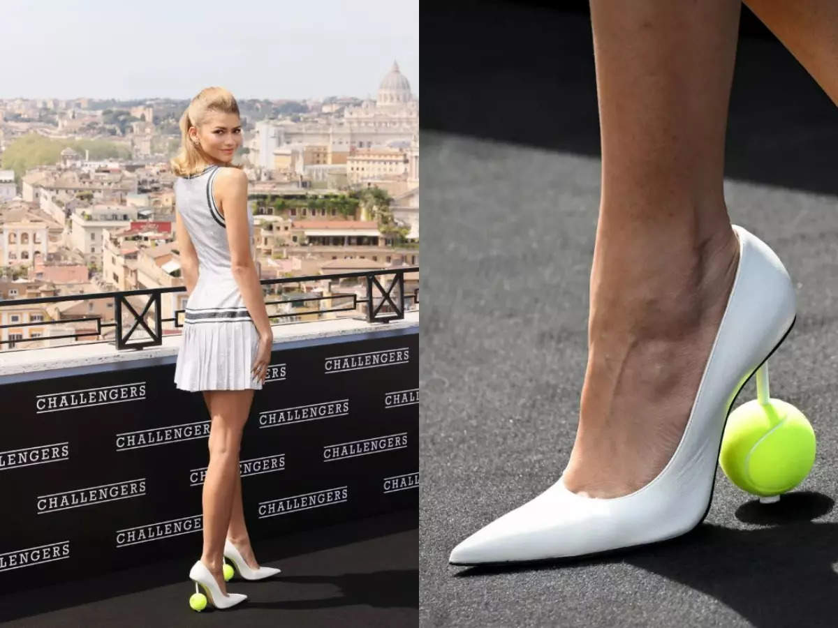 Zendaya spotted wearing heels with actual Tennis balls in Rome