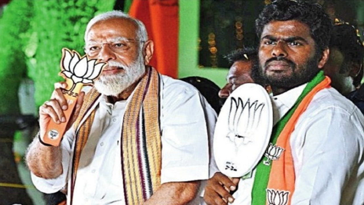 Narendra Modi and state BJP chief K Annamalai 