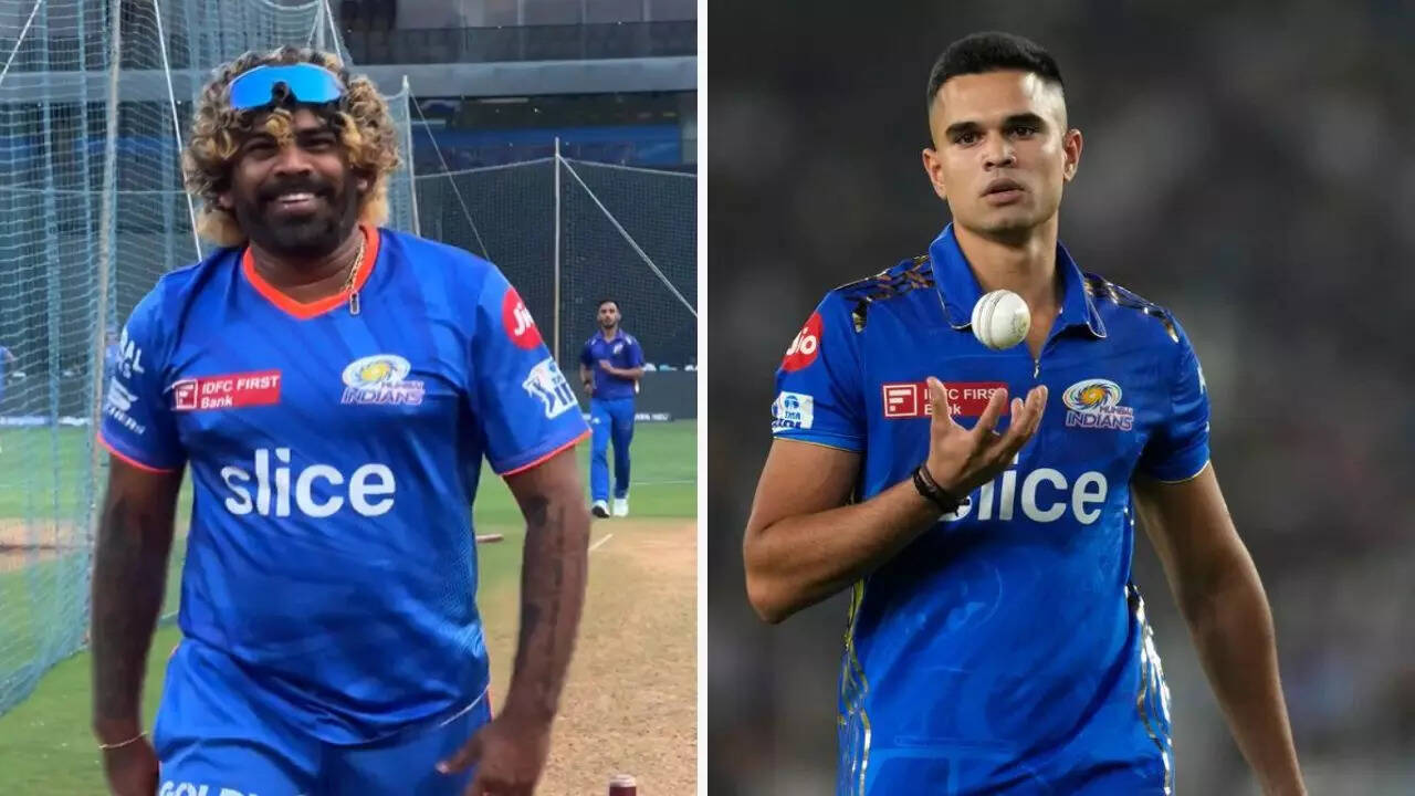 Watch: Malinga shows Arjun and others how to hit the stumps