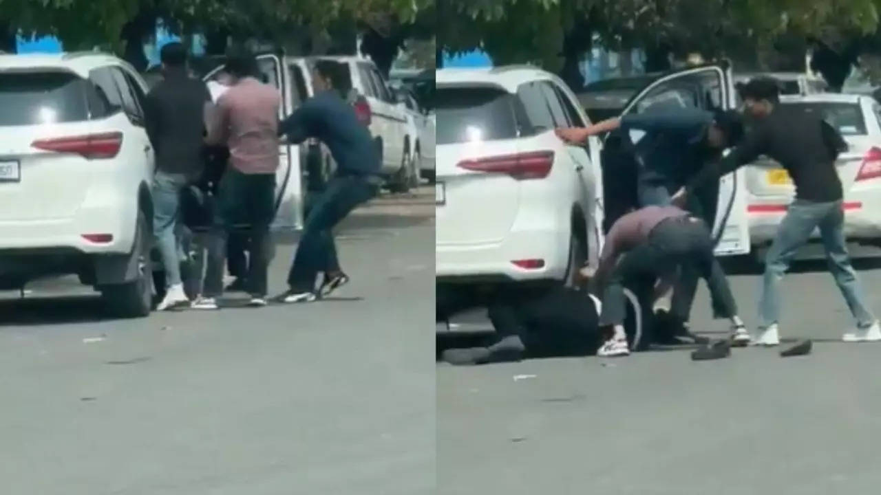 Noida student dragged out of car and thrashed on roadside, video goes viral