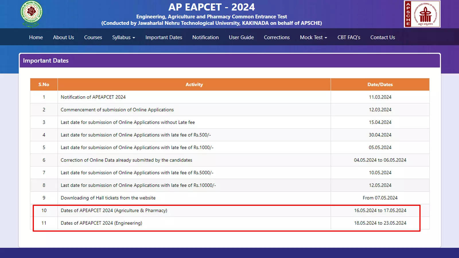 AP EAPCET 2024 exam dates rescheduled by APSCHE Check here News