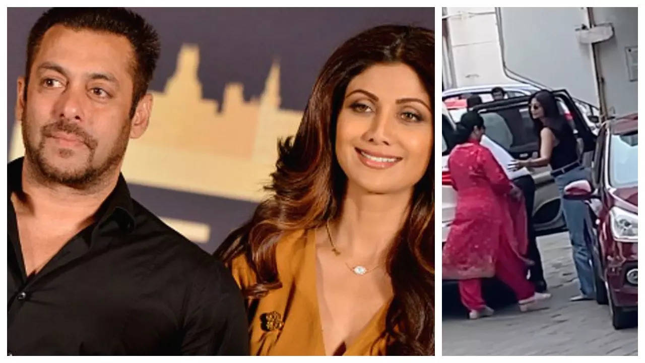 Shilpa Shetty and her mother visit Salman Khan's house