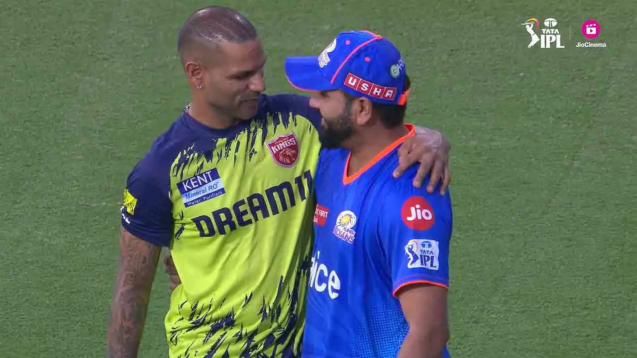 Watch: Rohit Sharma, Shikhar Dhawan share a warm hug