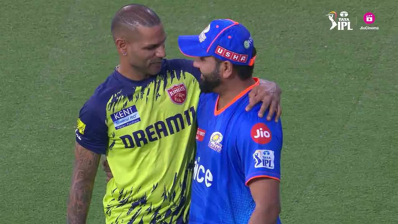 Watch: Rohit Sharma and Shikhar Dhawan share a warm hug