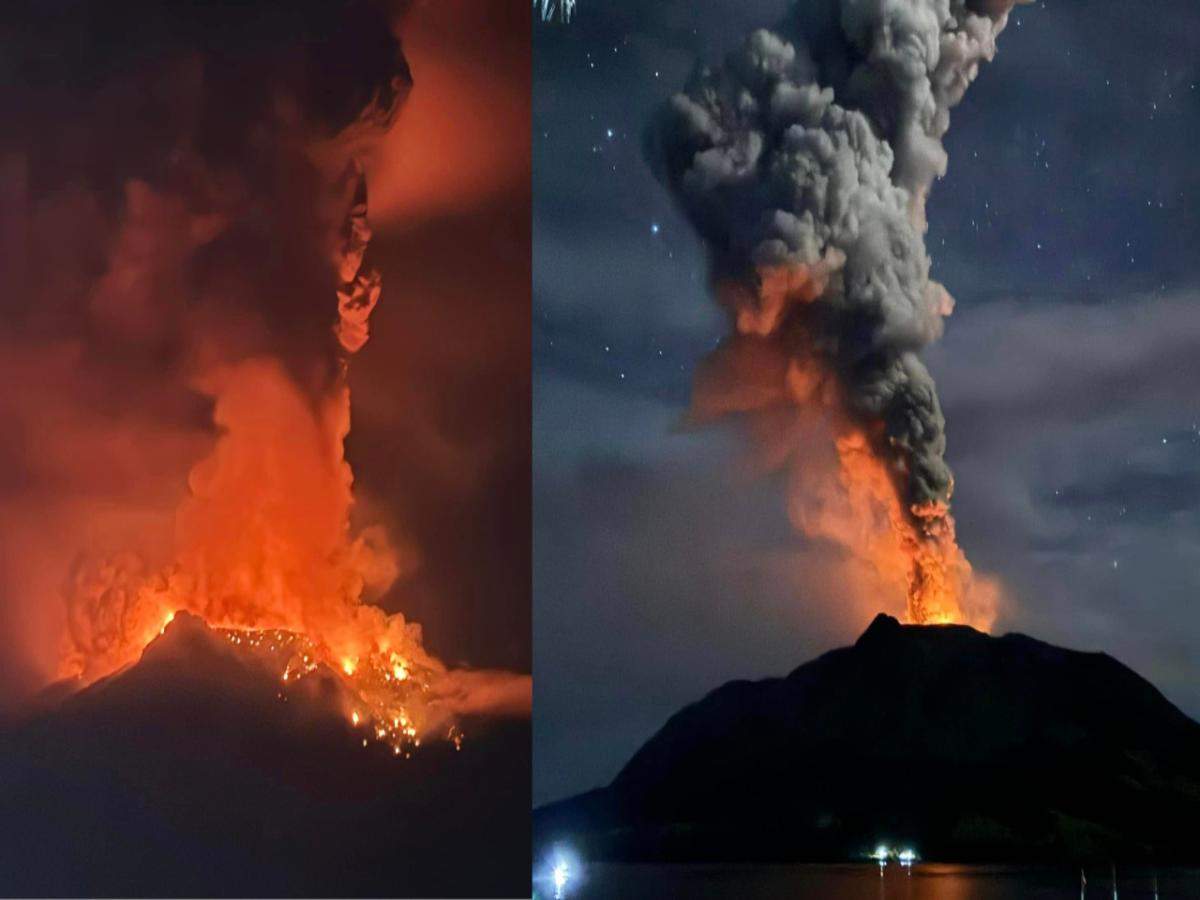 Indonesia: Tsunami alert issued as Mount Ruang volcano erupts 5 times in a row