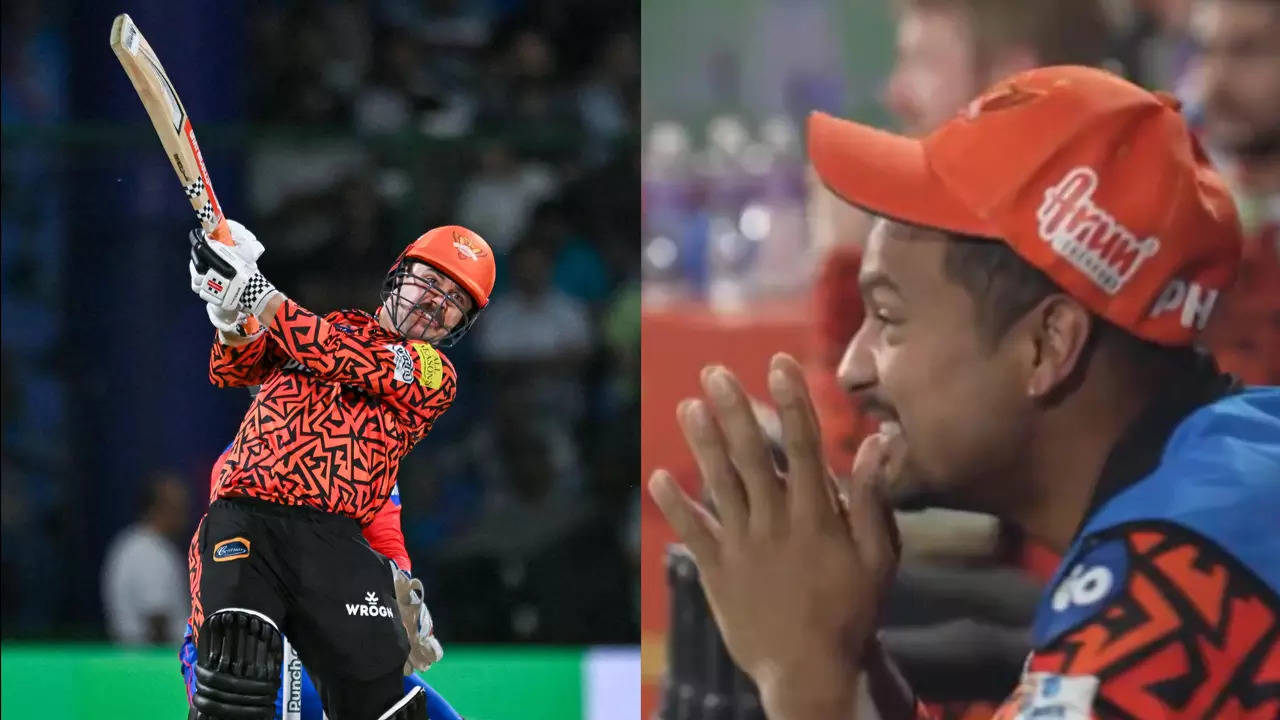 Watch: Reactions from SRH dugout during Head-Abhishek show