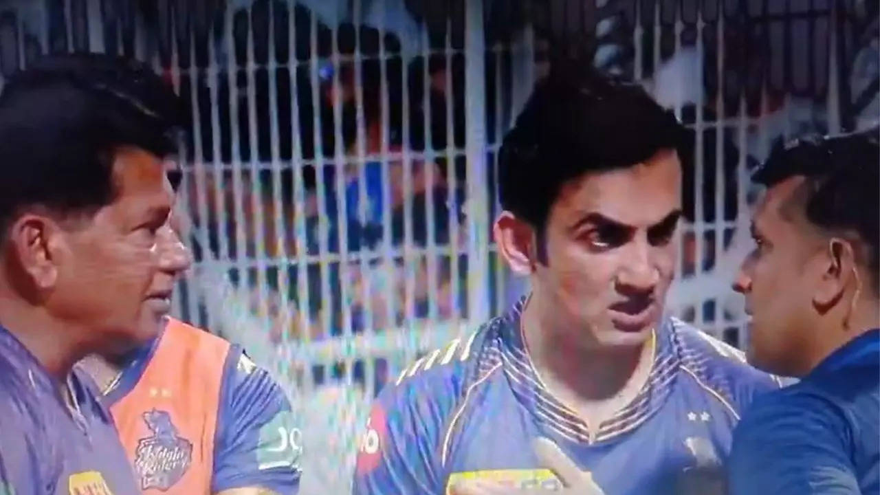Watch: Gambhir involved in heated argument with match official