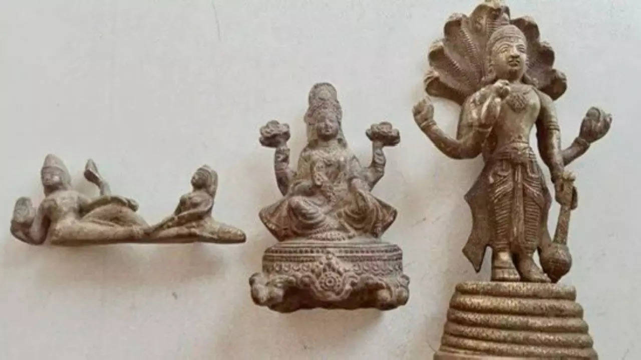 In a remarkable discovery, 400-year-old Hindu idols have been found in a village in Haryana. Source: MagadhXBT/X
