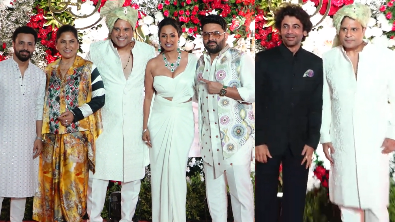 Kapil Sharma, Sunil Grover, Archana and Rajiv Thakur attend Krushna Abhishek's sister Arti's wedding; Paps demand to bring MS Dhoni in The Great Indian Kapil Show