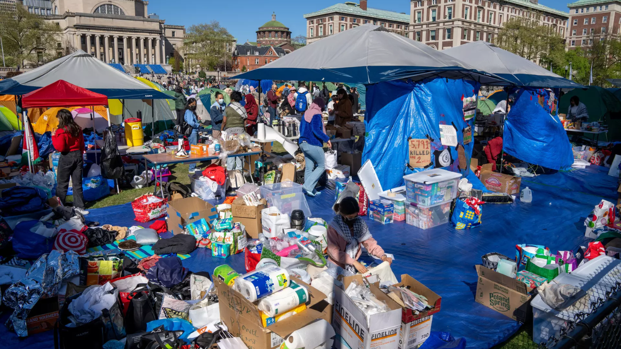 Protesters continue to maintain the encampment on Columbia University campus (Reuters)