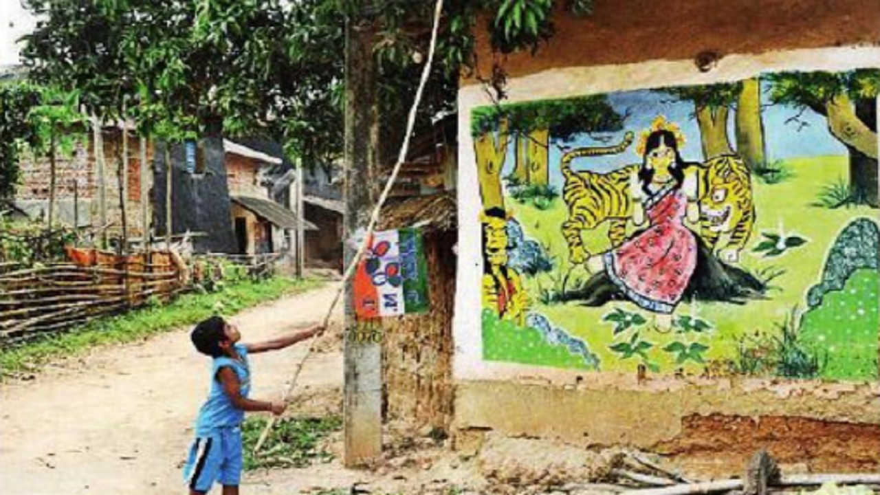 Bengal village embraces artwork on walls, but shuns poll graffiti