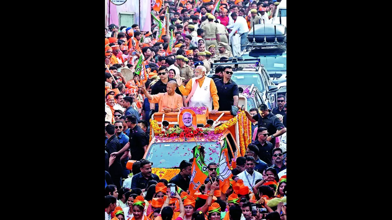 PM Narendra Modi frenzy in full play as he leads mega 5-km roadshow in Varanasi