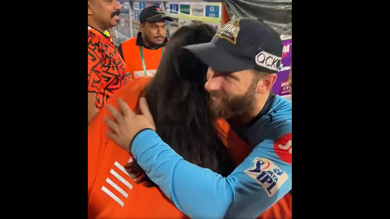 Watch: Ex-SRH skipper Kane greets Kavya Maran with a hug