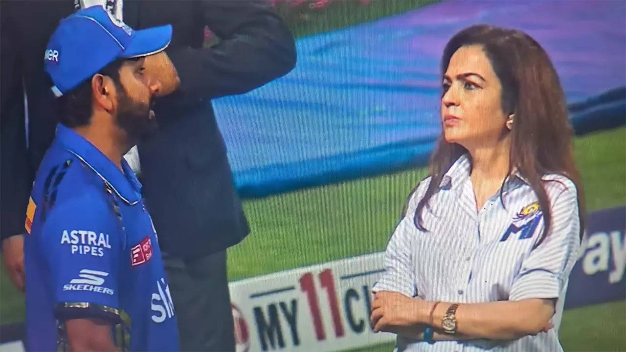 Rohit, Nita Ambani spotted in deep discussion, pics & video go viral