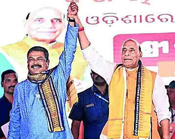 Amid speculation over BJP CM face, Rajnath Singh hints at 'bigger' role for Dharmendra Pradhan