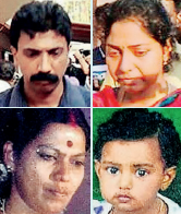 (Clockwise from L) Accused Ninu Mathew & Anu Santhi and victims Swasthika and Omana