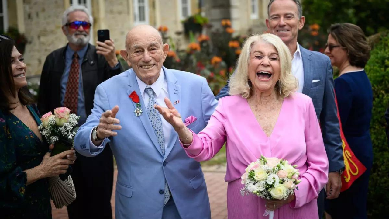 WWII veteran, 100, marries sweetheart, 96, in France after D-Day events