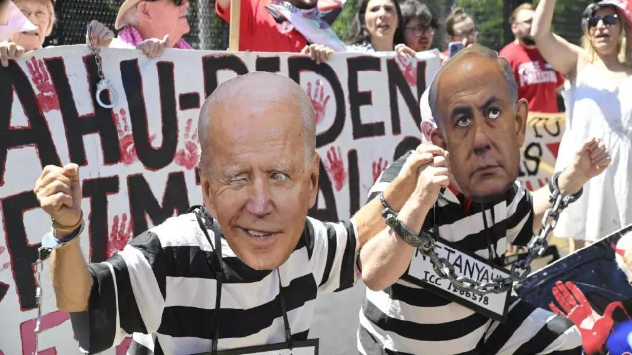 'Bombing children is not self-defense': Gaza war protesters slam Biden in rally at White House