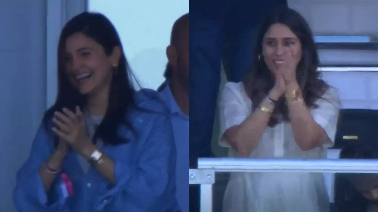 Watch: Anushka, Ritika beam with joy as India clinch narrow win over Pak