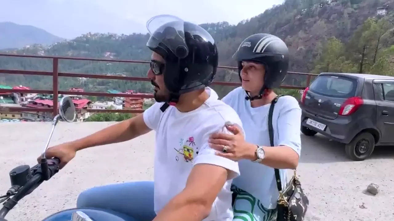Rubina Dilaik goes on a bike ride with hubby Abhinav Shukla in Shimla to have ‘chaat’; reminisces college days