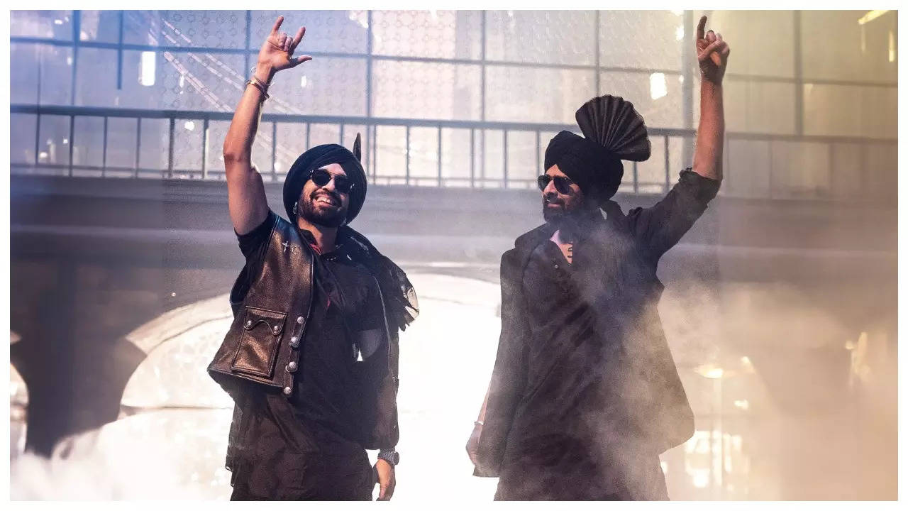 Prabhas and Diljit Dosanjh hug it out in cool BTS clip from 'Bhairava Anthem' sets | Filmymeet