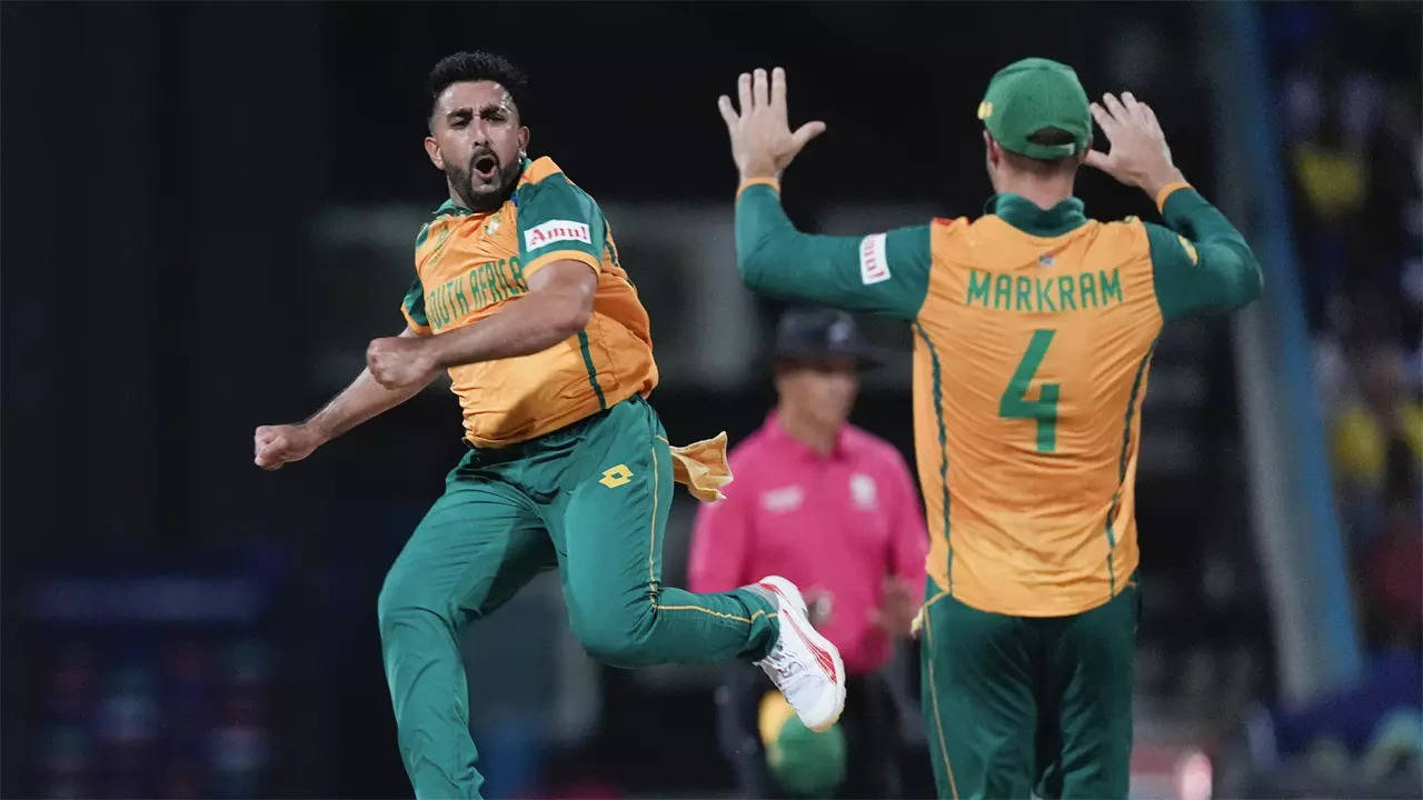 WI vs SA Live Score, T20 World Cup 2024: Spinners Shamsi and Maharaj dominate West Indies batting lineup