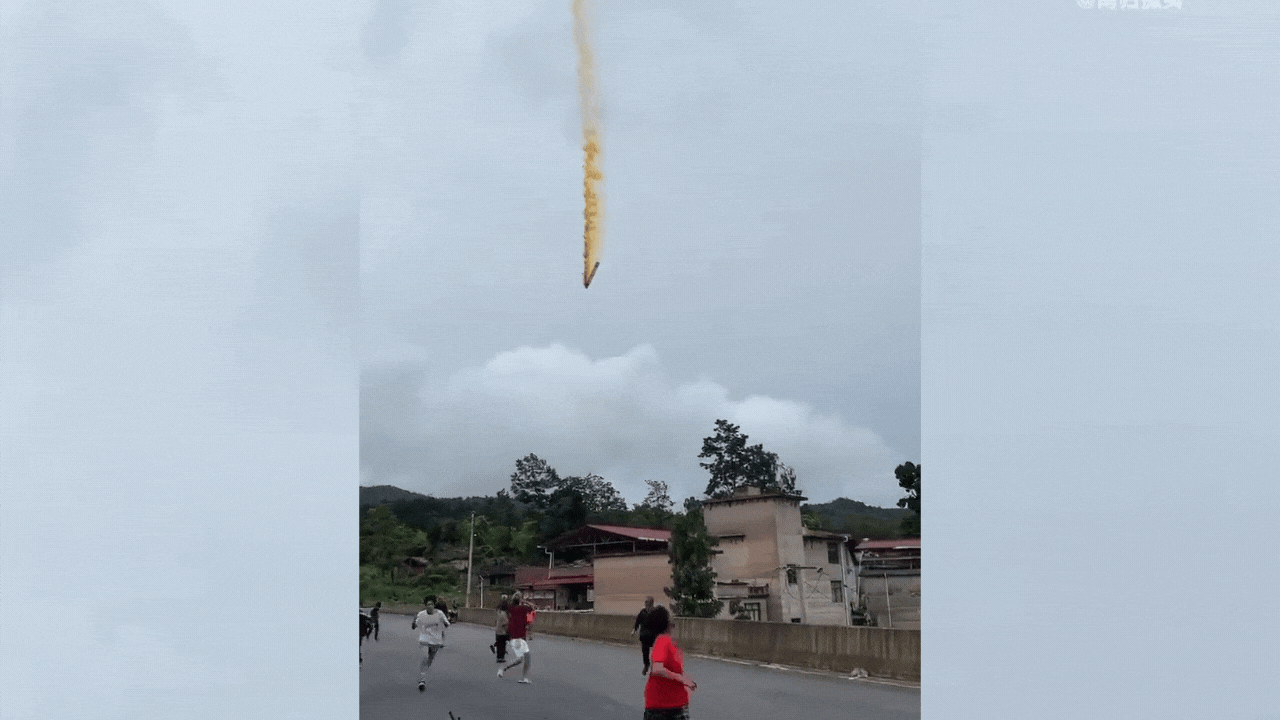 Toxic rocket debris crashes into crowded area in China, people flee in panic